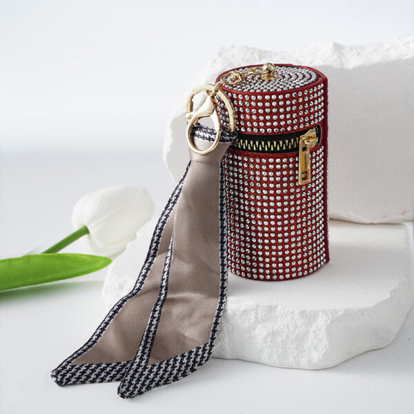 Wholesale Rhinestone Lipstick Bag Coin Purse Silk Scarf Keychain