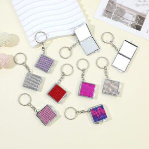 O1CN01e6faa22FWInLJgXe6__2217187058887-0-cib Wholesale Rhinestone Mini Makeup Mirror Keychain