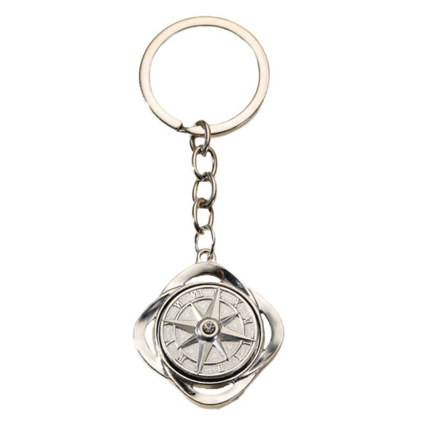 Wholesale of New Alloy Rotating Compass Keychains