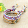 Wholesale Ethnic Weaving Colorful Tassel Lucky Friendship Polyester Cotton Bracelet
