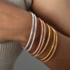 Wholesale Vintage Plain Ring Multi Size Circular Titanium Steel Bracelets
