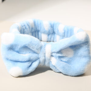 #5 blue polka dot headband - single