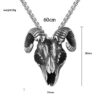 Wholesale Jewelry Alloy Ram Head Skull Pendant Necklace