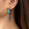 Wholesale Bohemian Turquoise Cactus Alloy Earrings