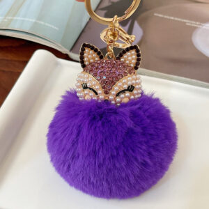 Purple Ali + dark purple fur ball / Full length 16cm pendant 10x8cm