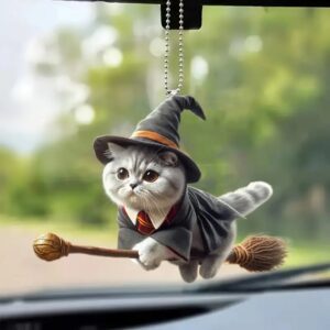 Wholesale New Acrylic Flat Magic Cat Car Interior Pendant