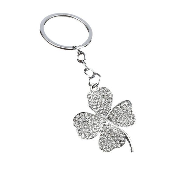 O1CN01eDf9k92KP2dPuvZAe_2213263739548-0-cib Wholesale Diamond Lucky Four-Leaf Clover Car Metal Pendant Keychains