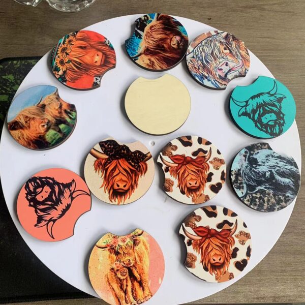 O1CN01eG4GkQ1NuaQZYkCZm_2214729651630-0-cib Wholesale New Highland Cattle Car Wooden Coaster