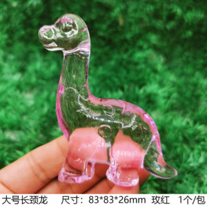 4 large long-necked dragons - rose red (4 pieces)