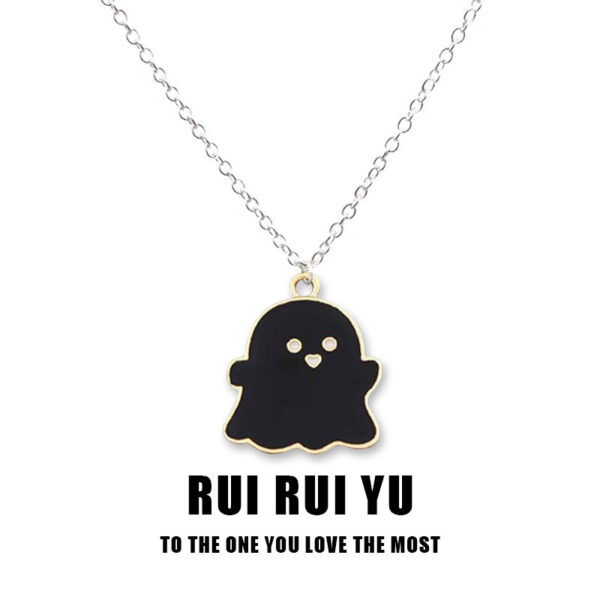 Wholesale Halloween Black and White Ghost Necklace