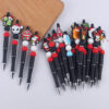 Wholesale Cartoon Christmas Silicone Handmade Plastic Beaded Pen