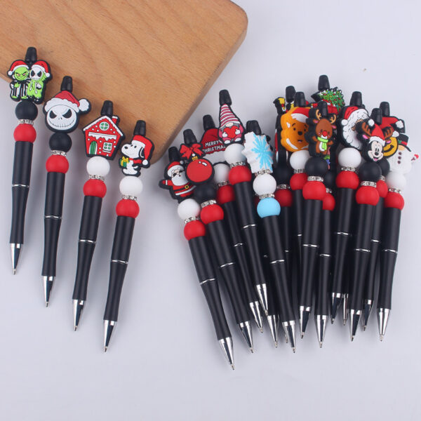 Wholesale Cartoon Christmas Silicone Handmade Plastic Beaded Pen