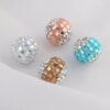 Wholesale Soft Clay Diamond Patch Crystal Bouncy Ball Straight Hole Beads