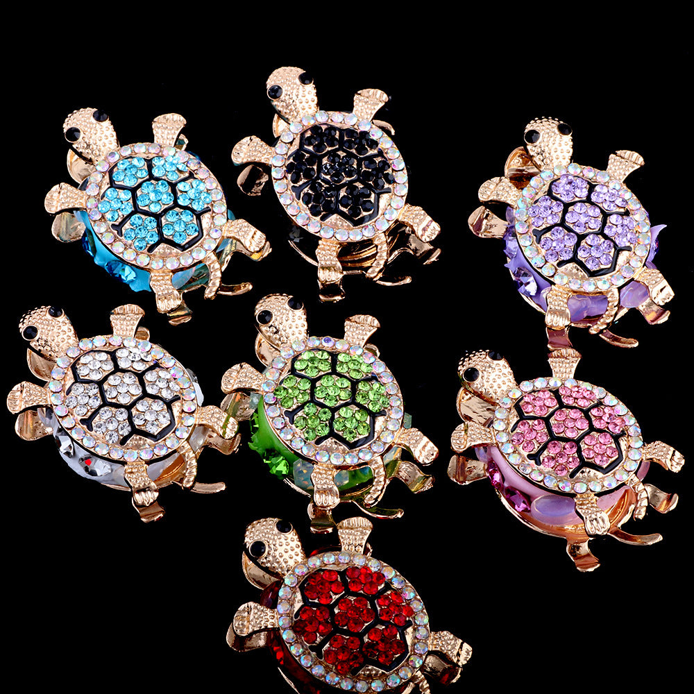 Wholesale Heavy Industry Full Diamond Double-sided Turtle Can Wear Straight Hole Beads DIY Aessories