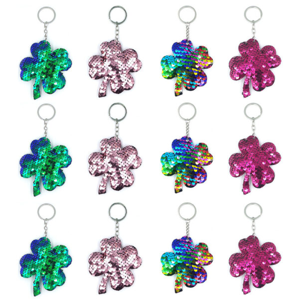 Wholesale Sequin Four-leaf Clover Creative Keychain