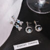 Wholesale Zircon Moon Astronaut Earrings