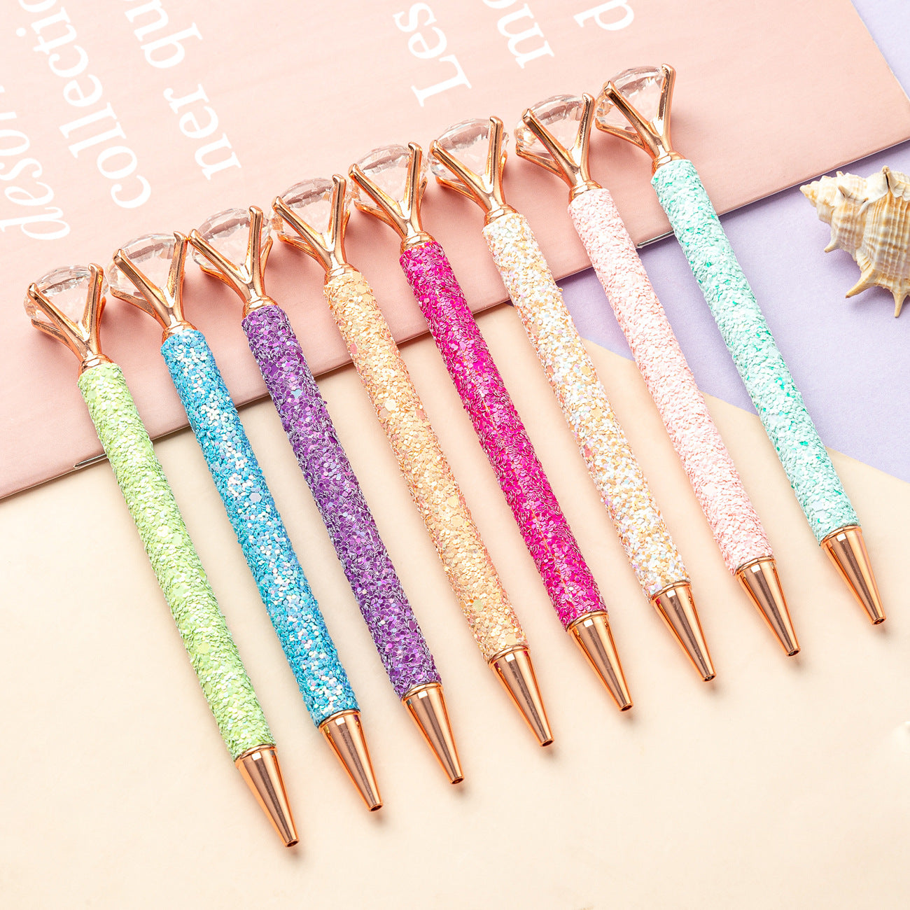 Wholesale Metal Multicolor Sequin Ballint Pen