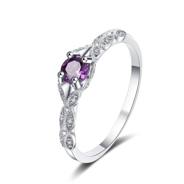 Wholesale Amethyst Zircon Alloy Rings