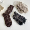 Wholesale Leopard Print Socks, Medium Tube Socks, Winter Warm Wool Socks