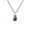 Wholesale Amethyst Irregular Leather Rope Crystal Necklace