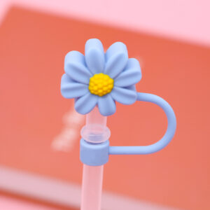 Silicone chrysanthemum-blue and yellow 8mm / Bagged without straw