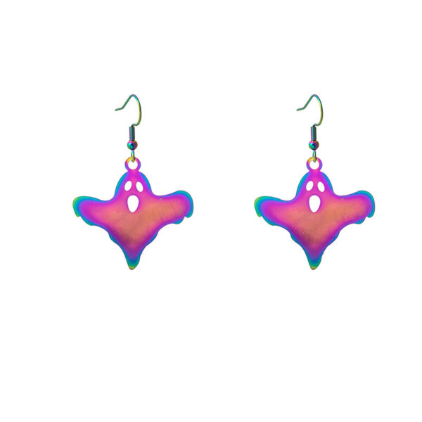 Wholesale Halloween Colorful Gradient Plating Color Matching Stainless Steel Earrings