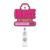 Wholesale Badge Reels Sparkling Powder Acrylic Nurse Retractable Keychain