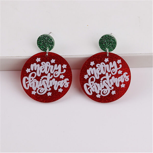 Wholesale Christmas Dinosaur Snowflake Acrylic Earrings