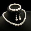 Wholesale Pearl Necklace Earrings Bracelet Three Piece Set
