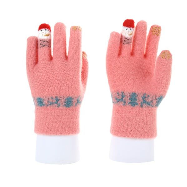 Wholesale Autumn and Winter Christmas Snowman Touch Screen Imitation Cashmere Cycling Plush Thickened Gloves