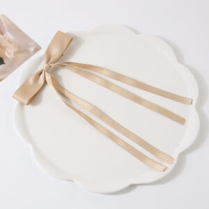 Polyester cotton ribbon apricot 8G duckbill clip