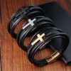 O1CN01eRX9DK1FfSFtoygbm_3878670514-0-cib Wholesale Stainless Steel Leather Multi-layer Woven Men's Bracelets