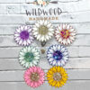 Wholesale Badge Reels Acrylic Glitter Sequins Seven Color Sunflower Retractable Keychain