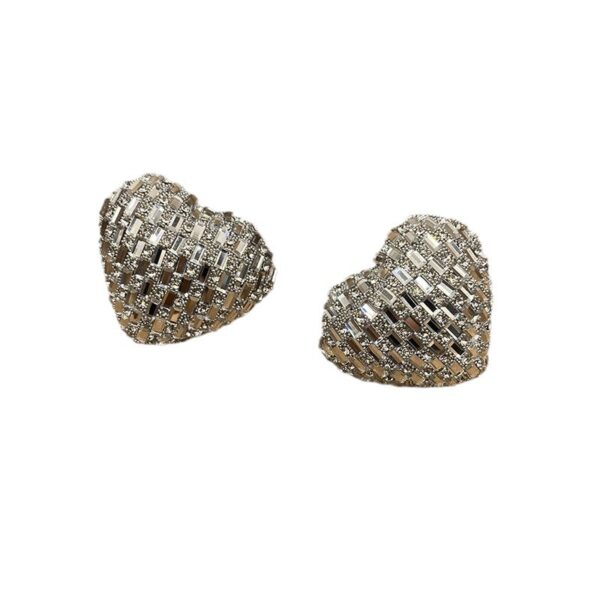 Wholesale Love Colored Glass Full Diamond Earrings
