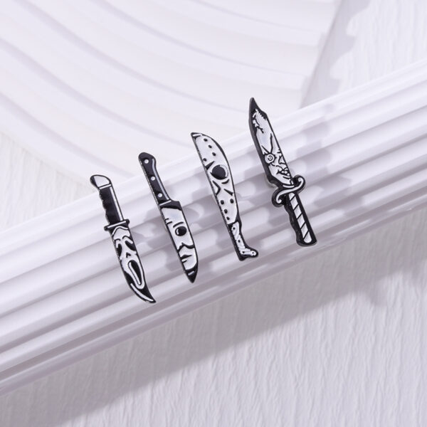 Wholesale Gothic Skull Dagger Dark Halloween Metal Brooch