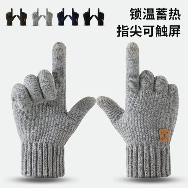 O1CN01eWakv02Gd081ClxNN_2448359037-0-cib Wholesale Winter Velvet Thickened Knitted Wool Touch Screen Gloves
