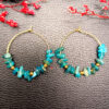 Wholesale Natural Crystal Crushed Stone Alloy Earrings