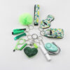 Wholesale Rhinestone Love Lipstick Set Bottle Opener Hair Ball Whistle Keychain Set