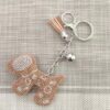 Wholesale Velvet Inlaid Diamond Cute Small Dog Keychains