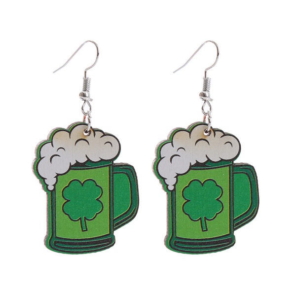 Wholesale Carnival Rainbow Truck Clown Hat Wooden  Mardi Gras Earrings