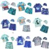 Wholesale Boys Two-Piece Polyester Swimwear 3-Piece Set