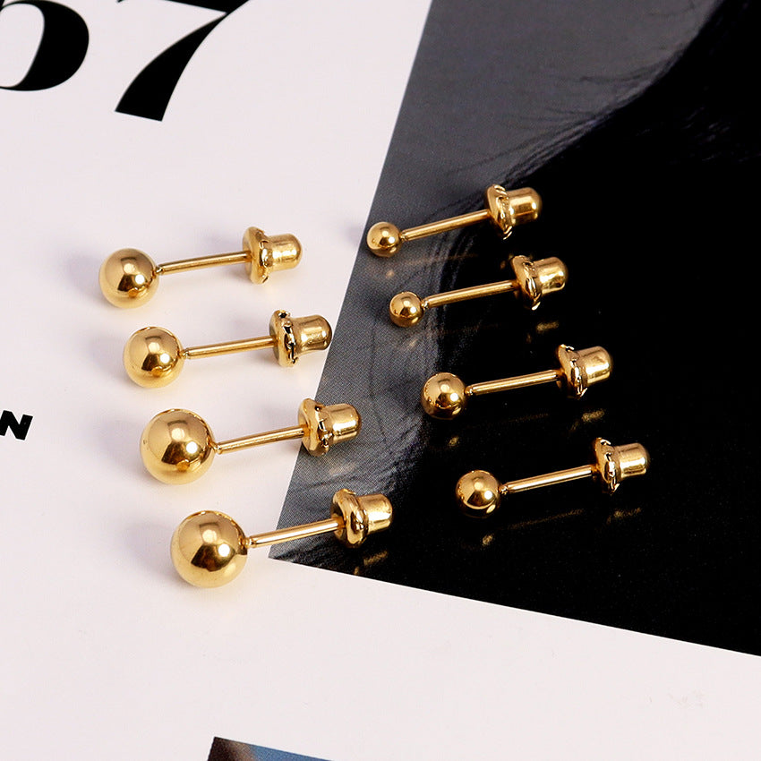 Wholesale 18k Gold Stainless Steel Dot Earrings