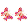Wholesale Butterfly Colored Diamond Inlaid Alloy Earrings