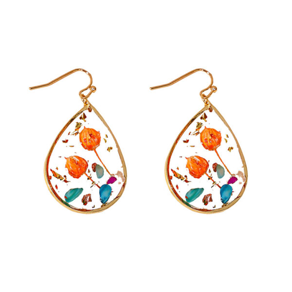 Wholesale Bud Teardrop-shaped Preserved Flower Earrings