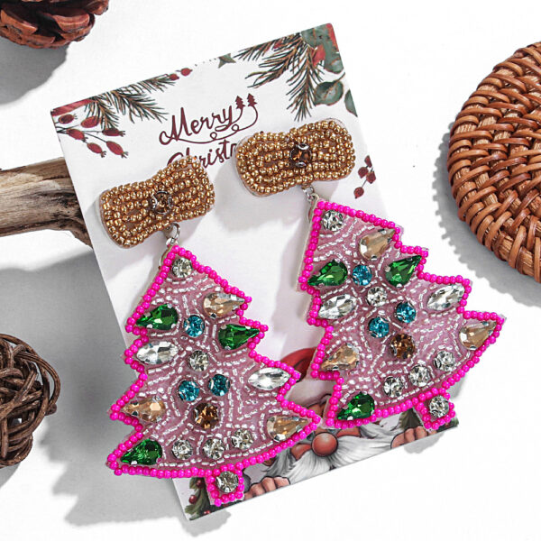 O1CN01eeGNDq1TQG3Z96i2R_2207499512376-0-cib Wholesale Christmas Series Christmas Tree Rice Bead Earrings
