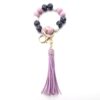 Wholesale Solid Wood Beads Silicone Beads Tassel Pendant Creative DIY Beaded Wrist Keychain