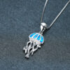 Wholesale Platinum Jellyfish Blue Alloy Necklaces