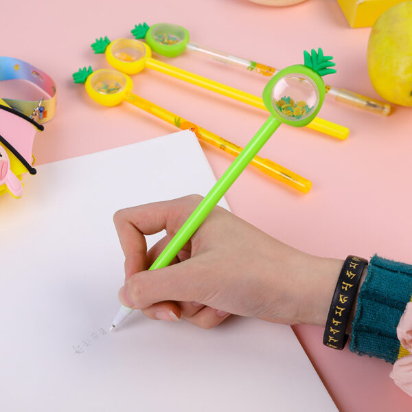Wholesale Plastic Pineapple Sequins Rollerball Pen