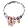 Wholesale DIY Stainless Steel Pearl Butterfly Crystal Beading Alloy Bracelet