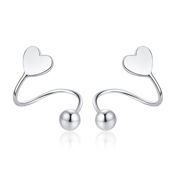 Wholesale Heart Spring Ear Studs Copper Earrings